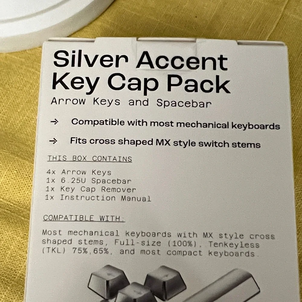 NORTH Silver Accent Key Cap Pack - Chrome Keycaps